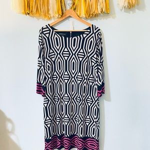 INC International Concepts Geometric Print 3/4 Sleeve Work